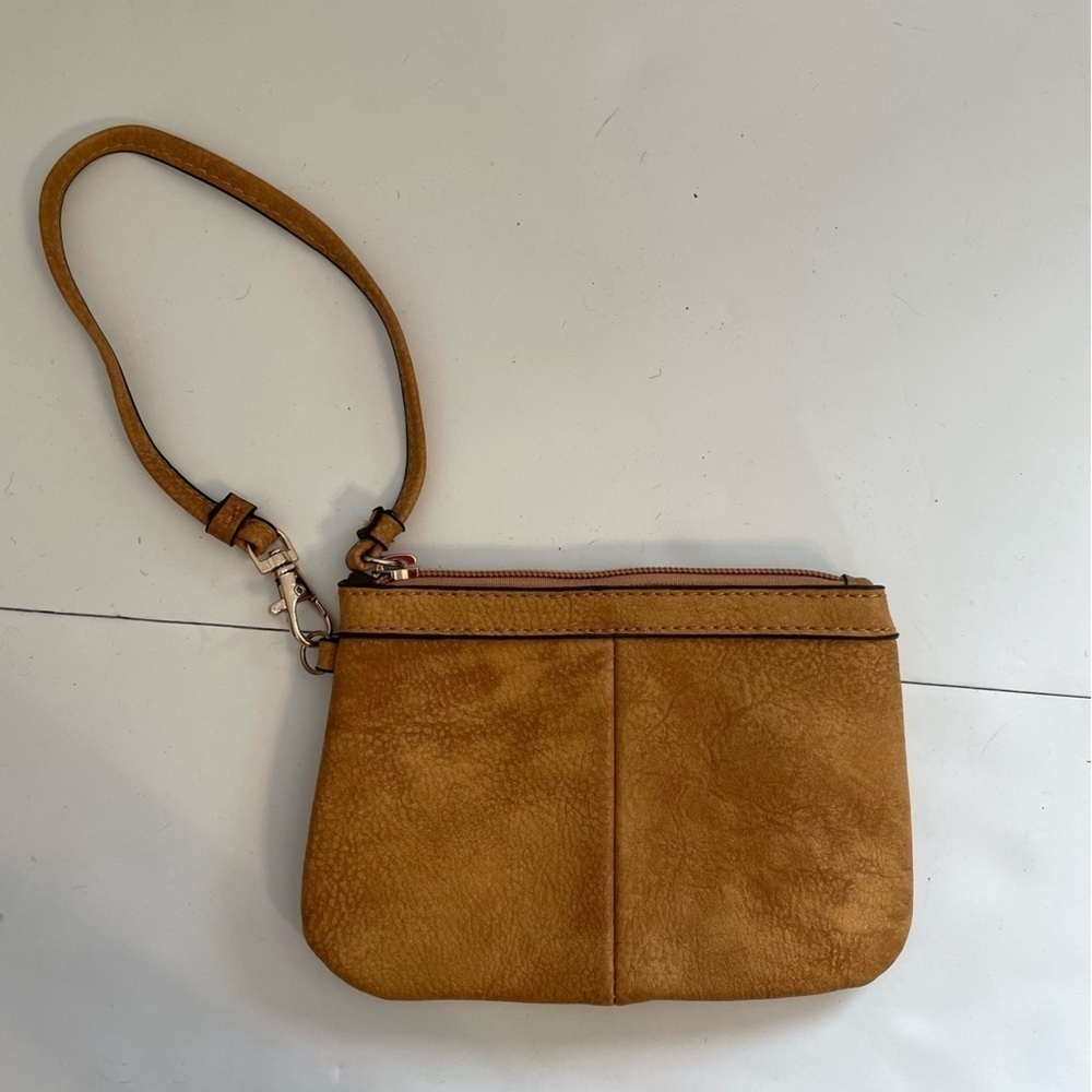 Wilsons Leather Camel Brown Wristlet Coin Purse